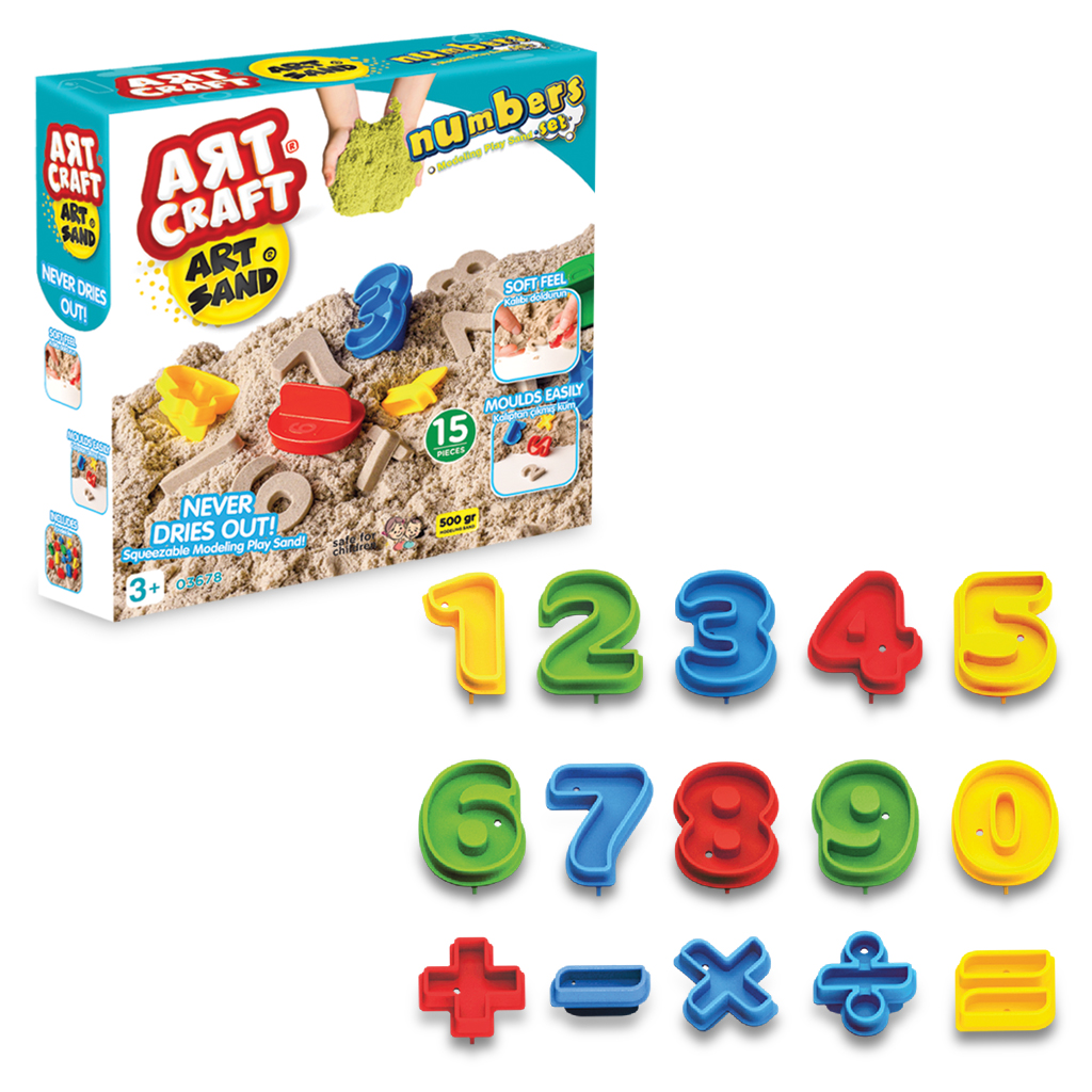 Art Craft 500 gr Numbers Modelling Play Sand Set