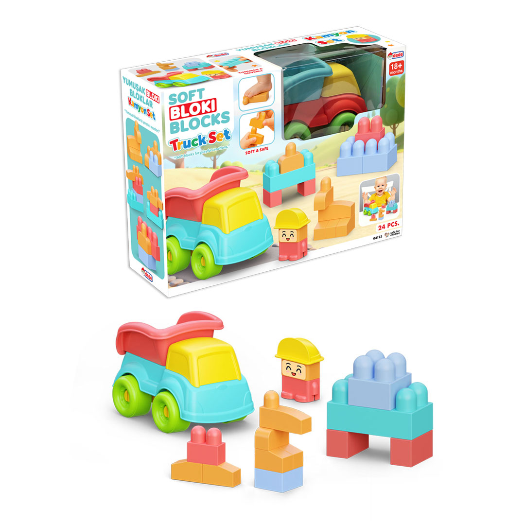 Yumuşak Bloki Blokları Kamyon Set 24 Parça