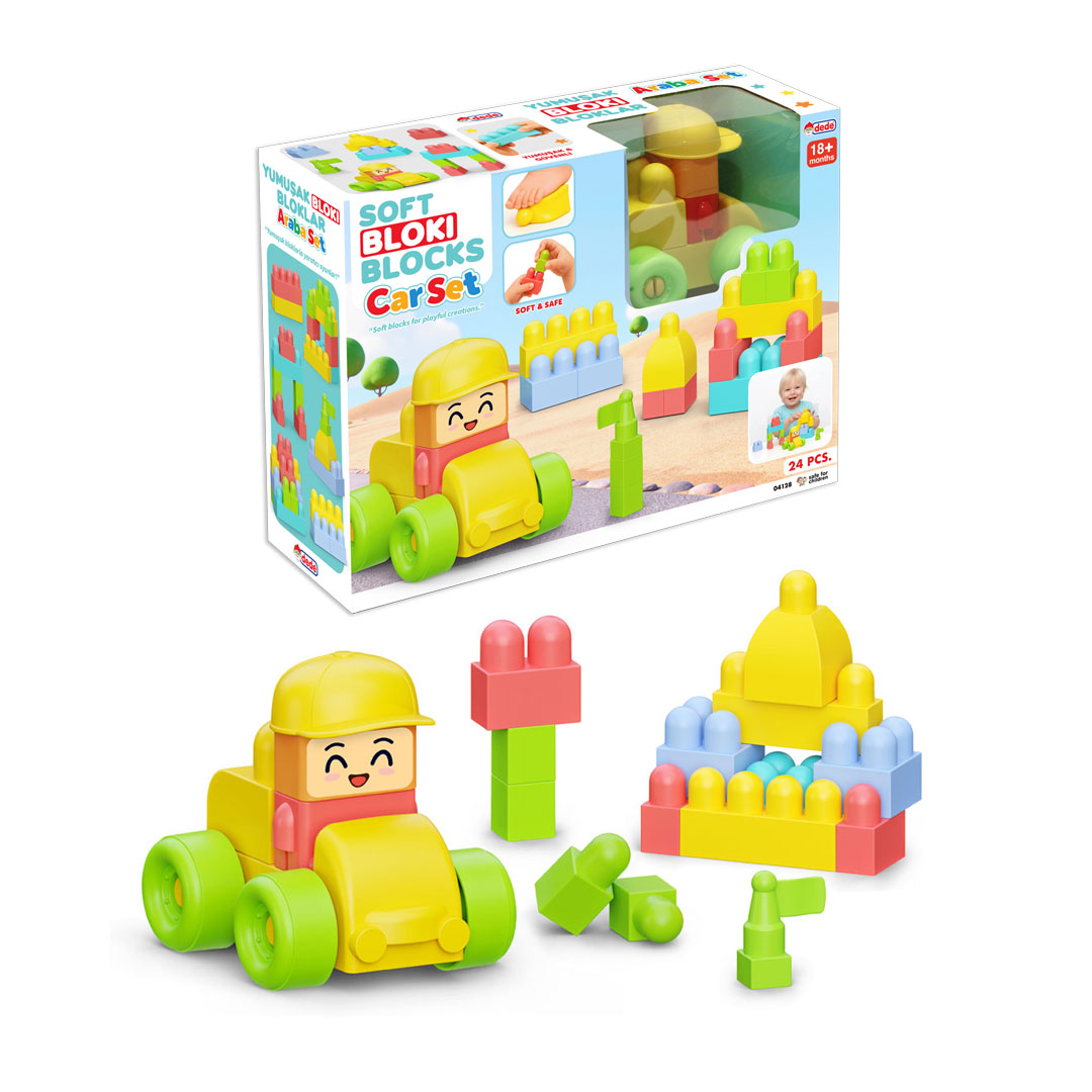 Yumuşak Bloki Blokları Araba Set 24 Parça