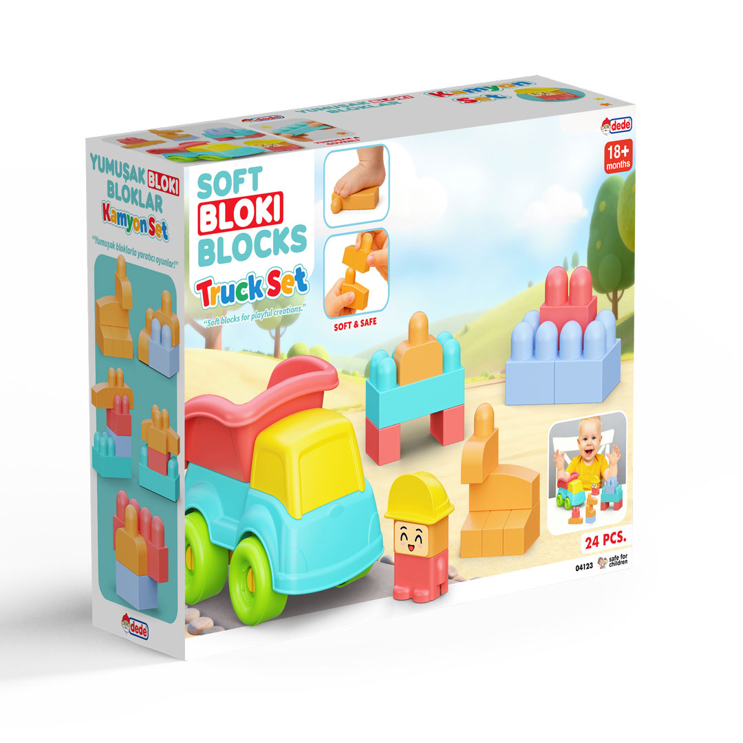 Yumuşak Bloki Blokları Kamyon Set 24 Parça