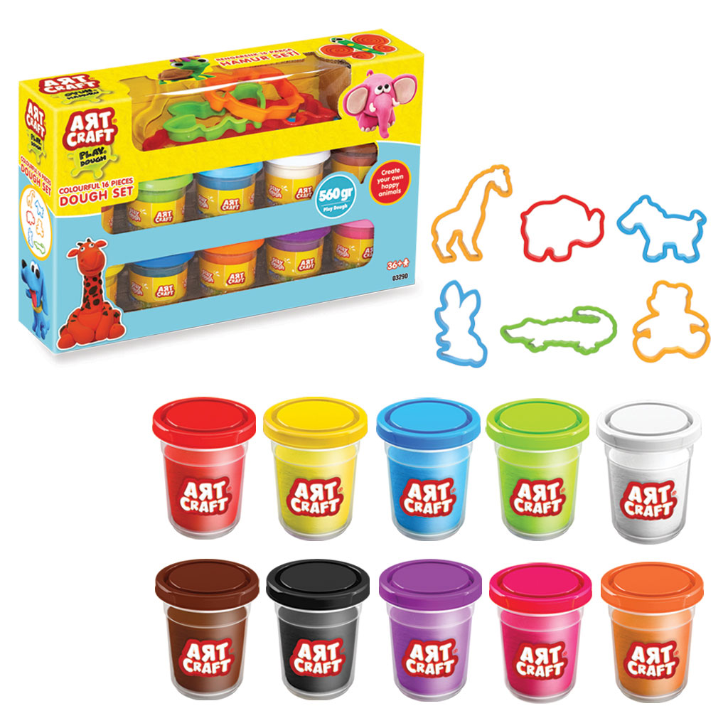 Art Craft Colourful Dough Set 16 pcs 560 gr