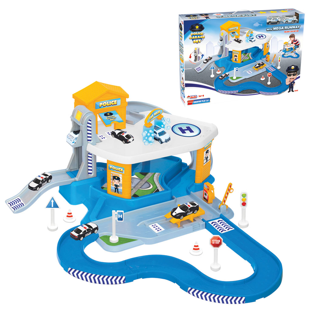 2 Level Police Station Garage Set Mega Pist