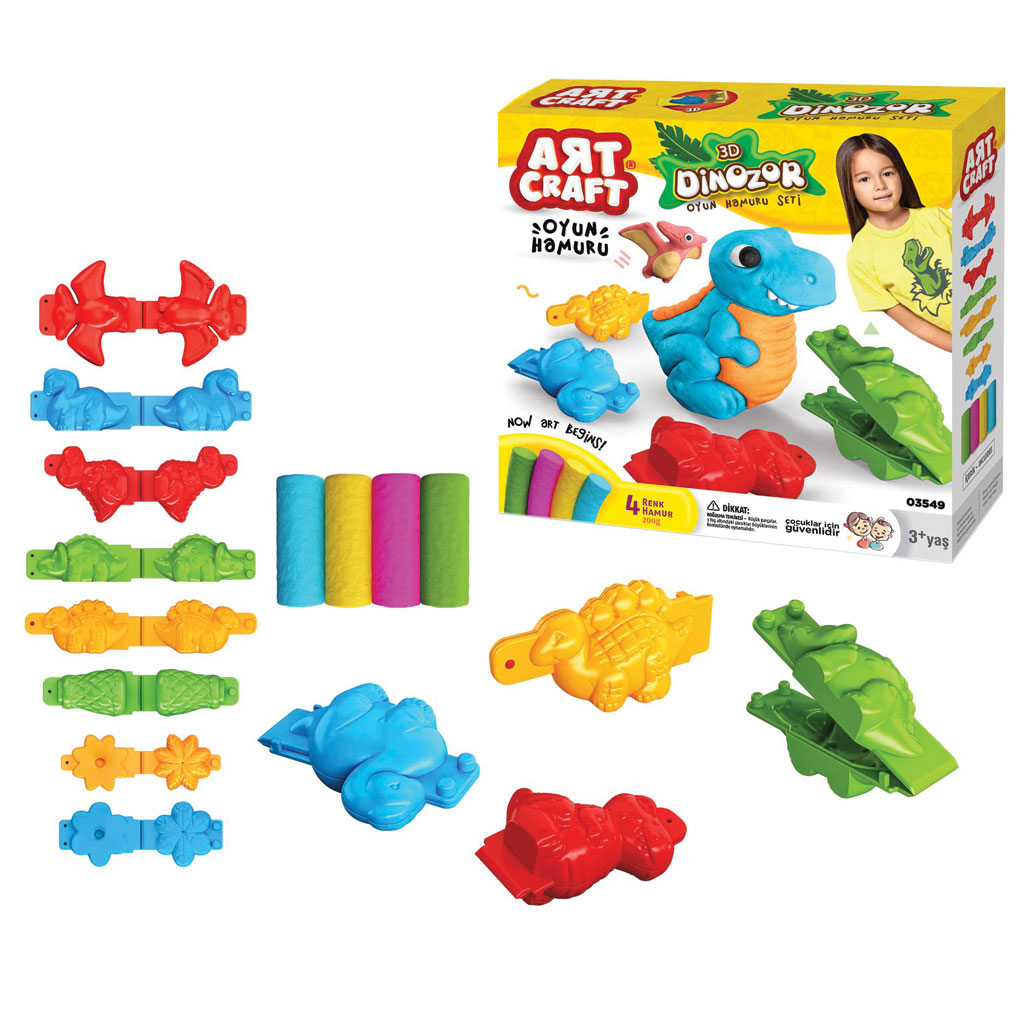 Art Craft 3D Dinosaurs Dough Set 200 GR