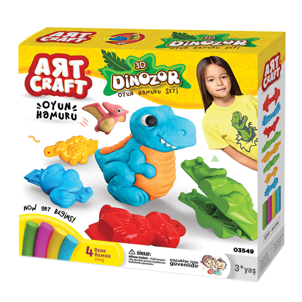 Art Craft 3D Dinosaurs Dough Set 200 GR