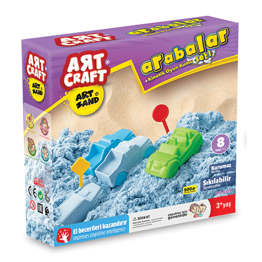 Art Craft 500 gr Cars Modelling Play Sand Set