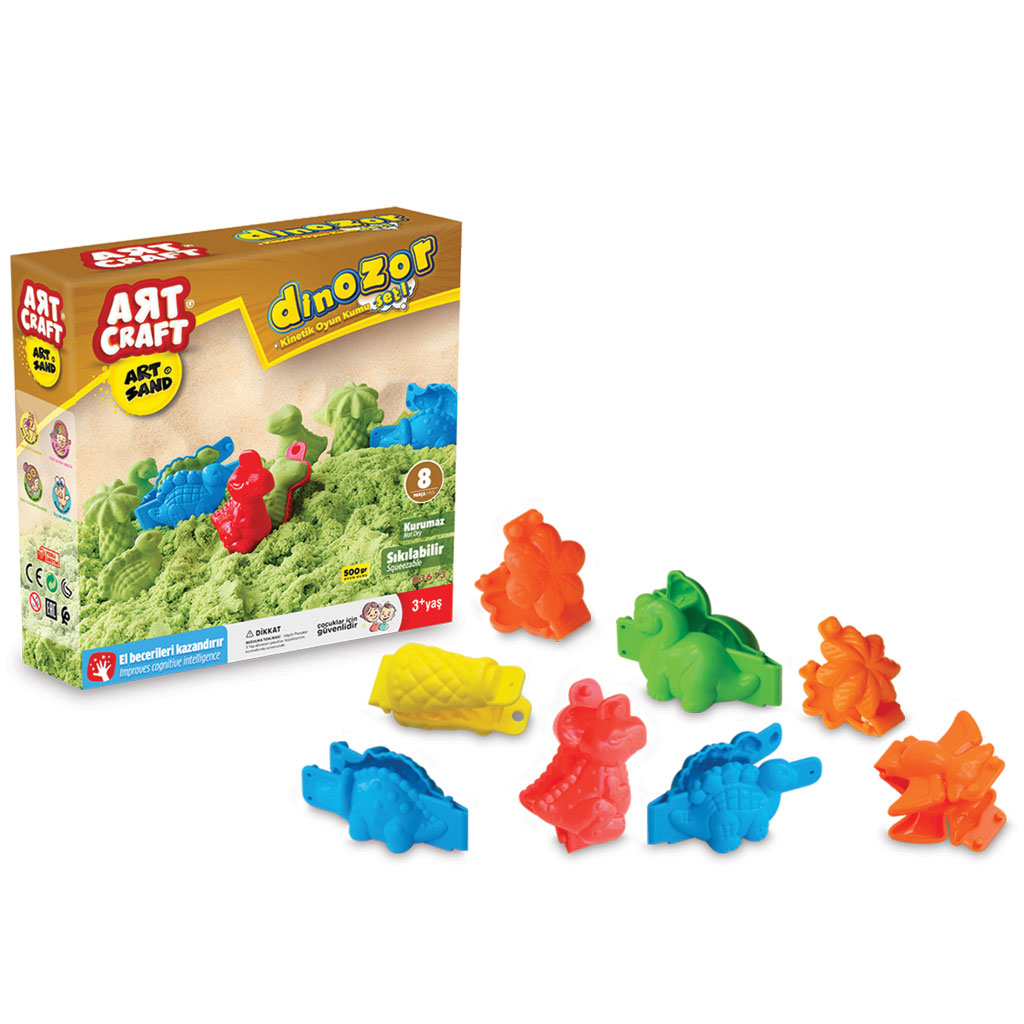 Art Craft 500 gr Dinosaurs Modelling Play Sand Set