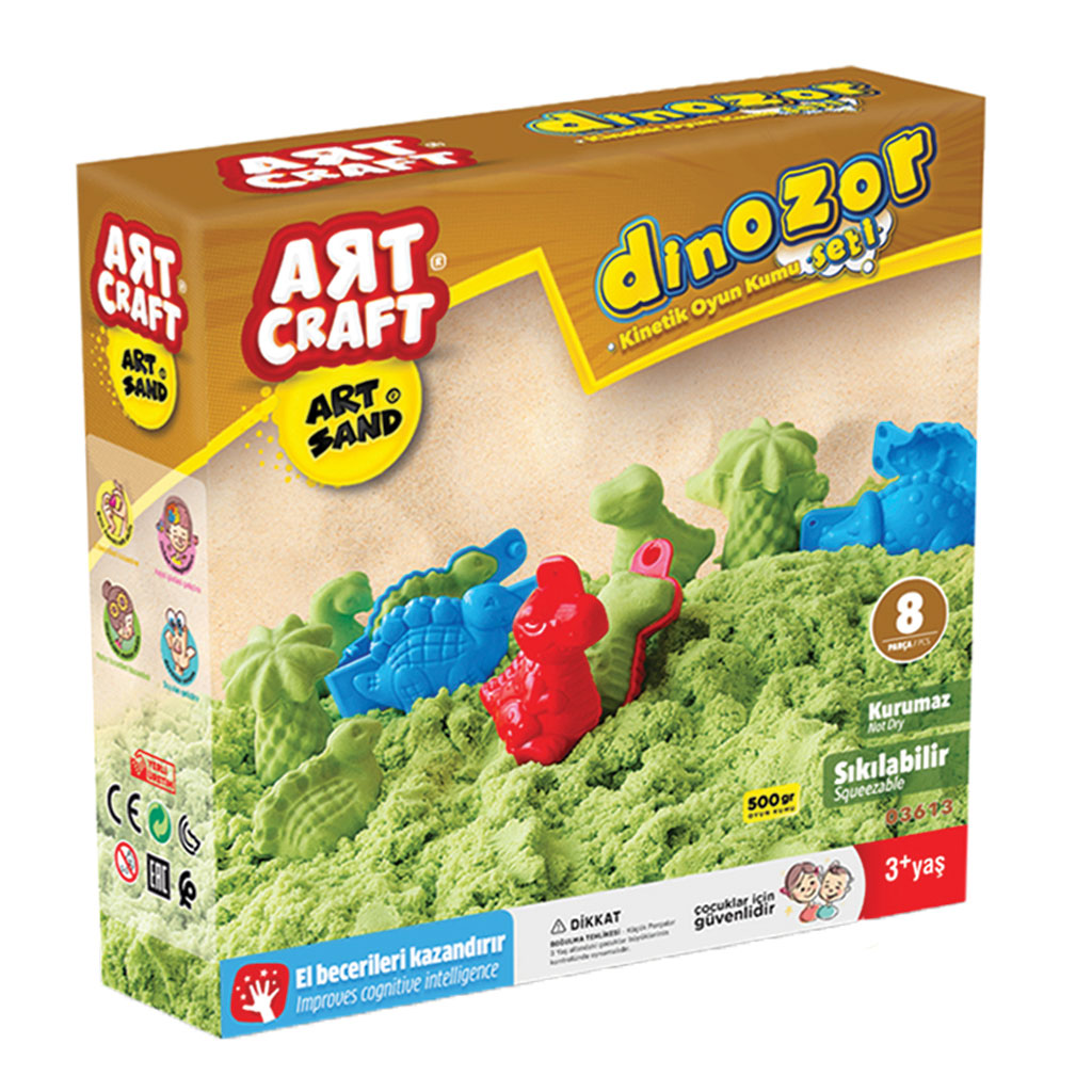Art Craft 500 gr Dinosaurs Modelling Play Sand Set