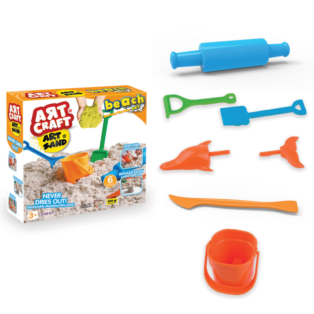 Art Craft 500 Gr Beach Modelling Play Sand Set