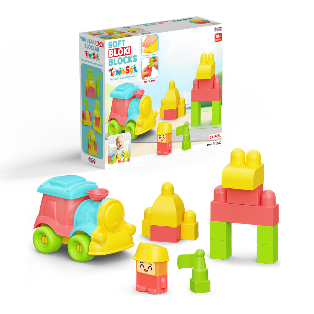 Yumuşak Bloki Blokları Tren Set 24 Parça