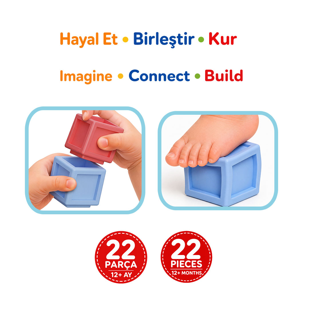 Yumuşak Bloklar Kübik 22 Parça 