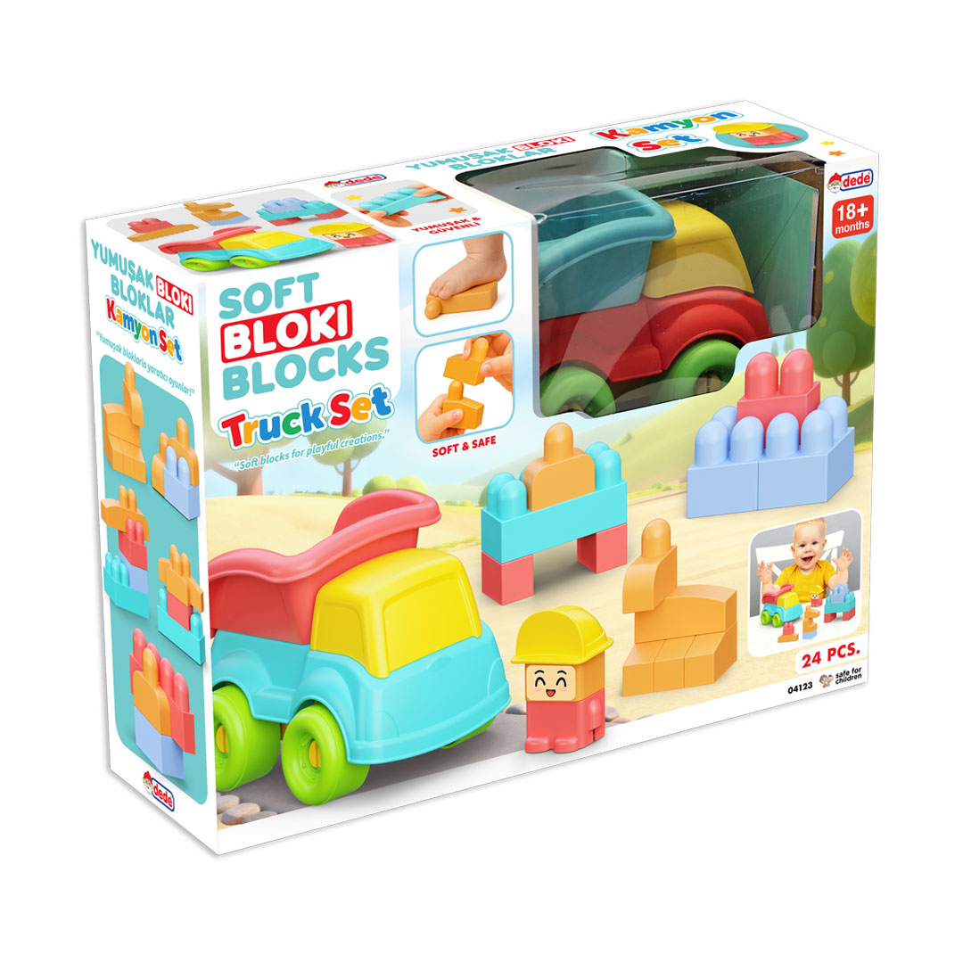 Yumuşak Bloki Blokları Kamyon Set 24 Parça