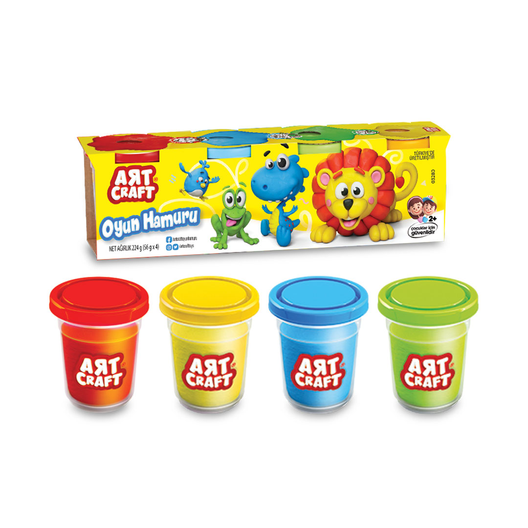 Art Craft Play Dough 4 Tub Pack (224 gr)