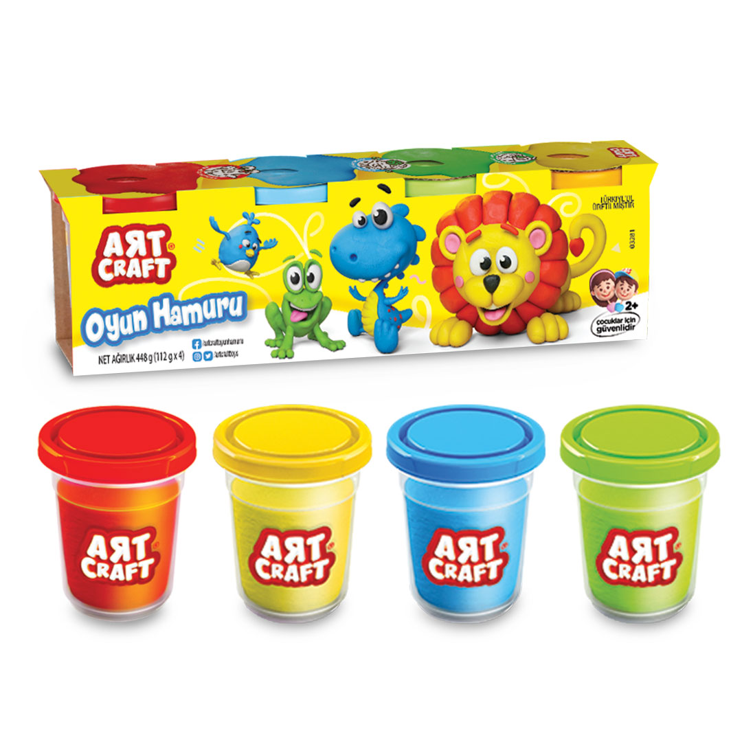 Art Craft Play Dough 4 Tub Pack (560 gr)